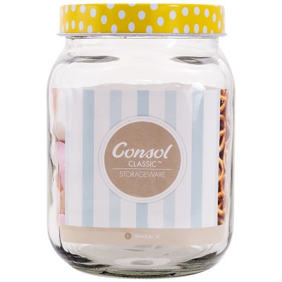 Consol Cookie Jar With Yellow Polka Dot Lid